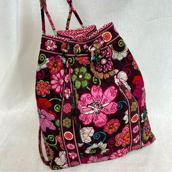 Vera Bradley Handbags - Vera Bradley mod flora draw string backpack